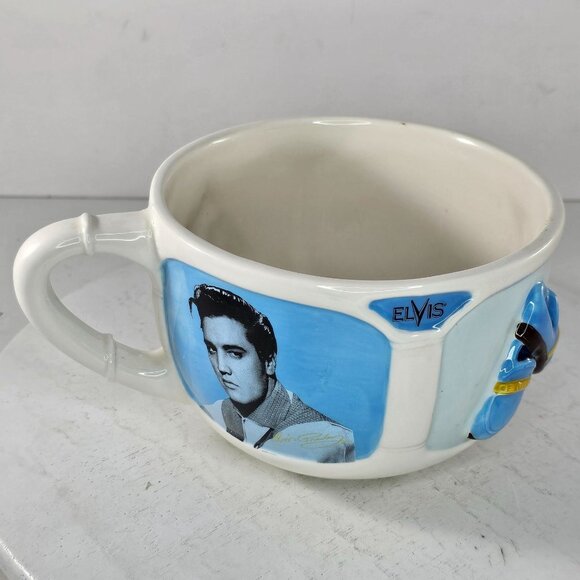 Elvis Presley Ceramic Mug With Blue Suede Shoes Design Collectible 1999 By Vando - Picture 6 of 8